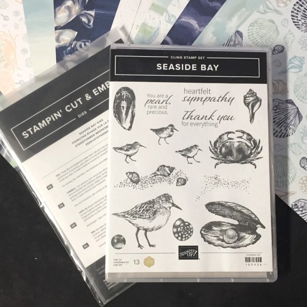 Stampin Up! Seaside Bay - Stamp set, Dies and By the Bay DSP (12 sheets)